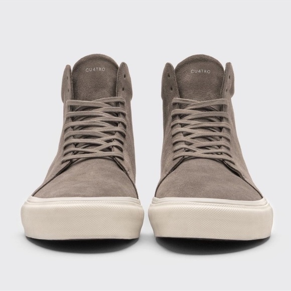NWT Cu4tro Men's Norris Taupe Suede Leather High-Top Sneakers size 7.5 - Picture 1 of 13